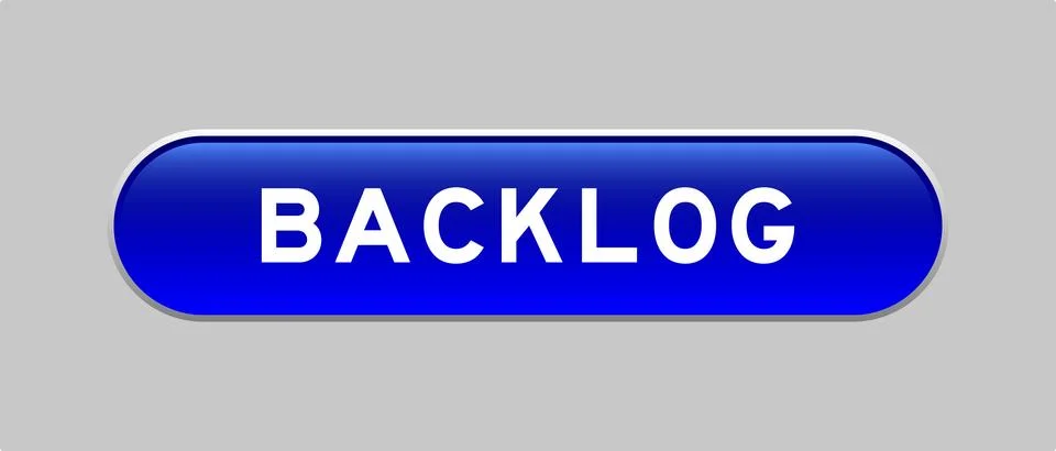 Blue color capsule shape button with word backlog on gray background 스톡 일러스트