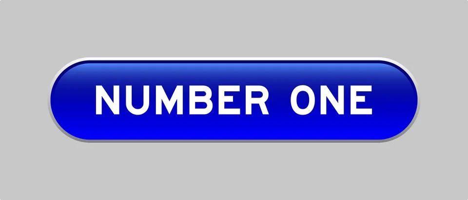 Blue color capsule shape button with word number one on gray background 스톡 일러스트