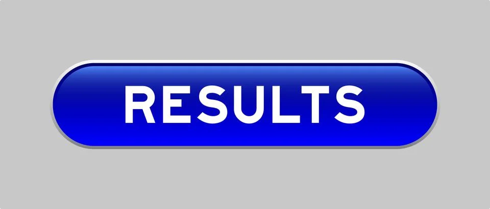 Blue color capsule shape button with word results on gray background Stock Illustration