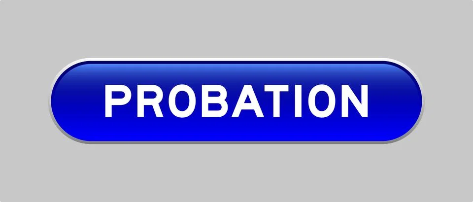 Blue color capsule shape button with word probation on gray background Illustrazione stock