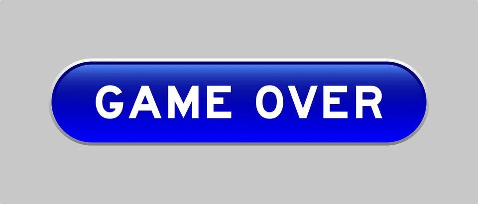 Blue color capsule shape button with word game over on gray background イラスト素材