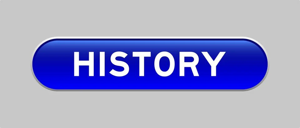 Blue color capsule shape button with word history on gray background 스톡 일러스트