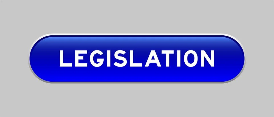 Blue color capsule shape button with word legislation on gray background Stock Illustration