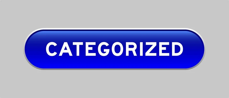 Blue color capsule shape button with word categorized on gray background Stock Illustration