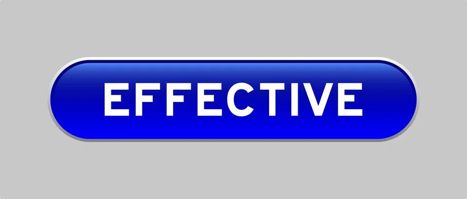 Blue color capsule shape button with word effective on gray background Illustrazione stock