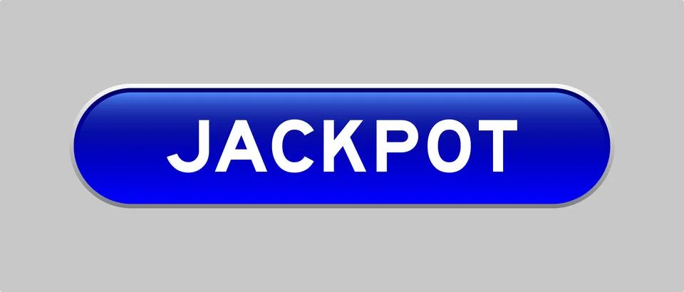Blue color capsule shape button with word jackpot on gray background Stock Illustration