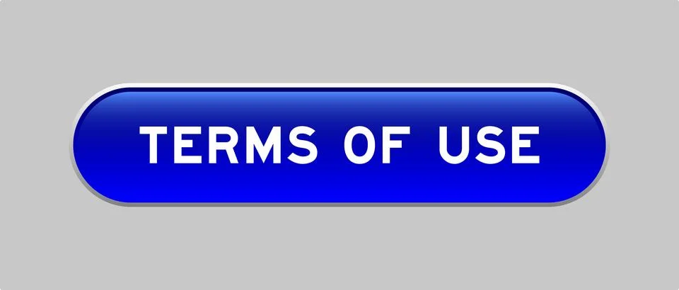 Blue color capsule shape button with word terms of use on gray background Illustrazione stock
