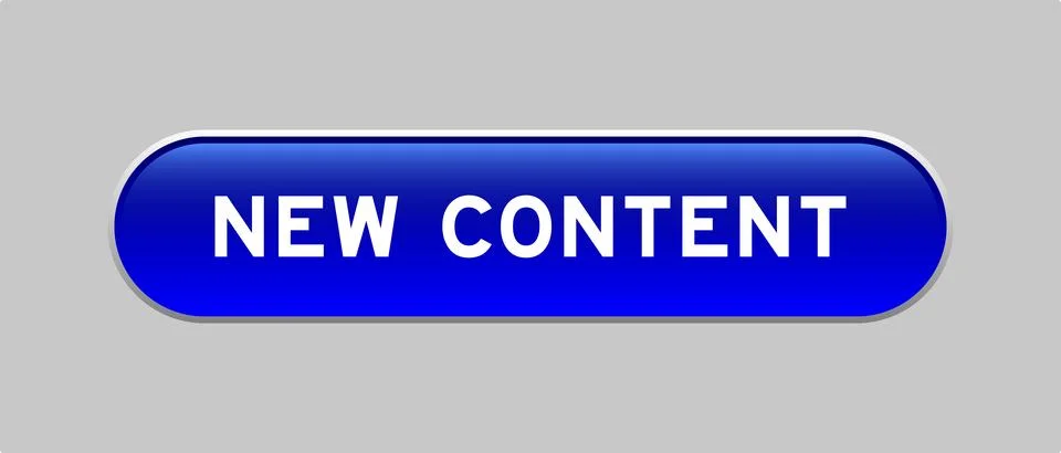 Blue color capsule shape button with word new content on gray background Illustrazione stock