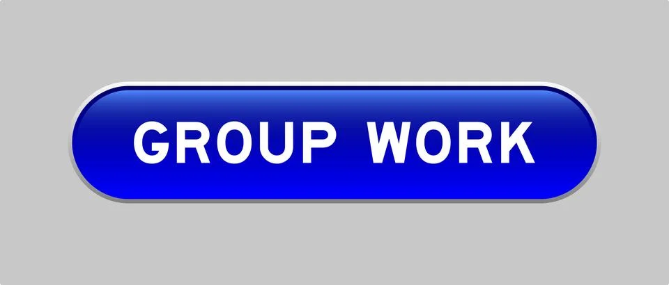 Blue color capsule shape button with word group work on gray background Illustrazione stock