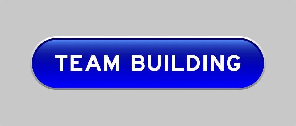 Blue color capsule shape button with word team building on gray background Ilustración de archivo