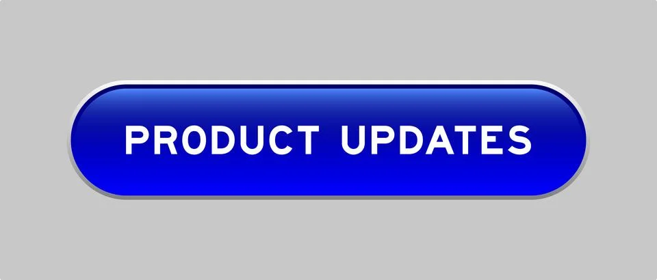Blue color capsule shape button with word product updates on gray background Stock Illustration