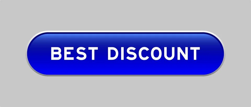 Blue color capsule shape button with word best discount on gray background Stock Illustration