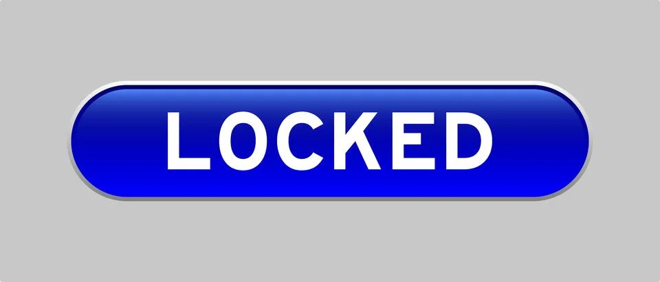 Blue color capsule shape button with word locked on gray background Illustrazione stock