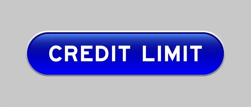 Blue color capsule shape button with word credit limit on gray background Illustrazione stock