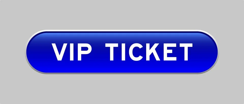 Blue color capsule shape button with word VIP ticket on gray background Stock Illustration