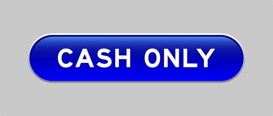 Blue color capsule shape button with word cash only on gray background Illustrazione stock