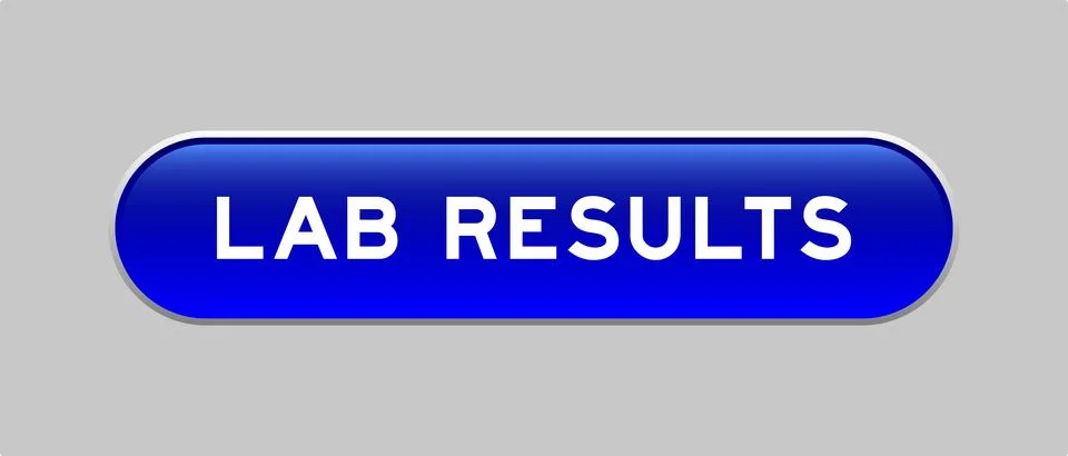Blue color capsule shape button with word lab result on gray background 스톡 일러스트