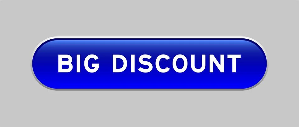Blue color capsule shape button with word big discount on gray background イラスト素材
