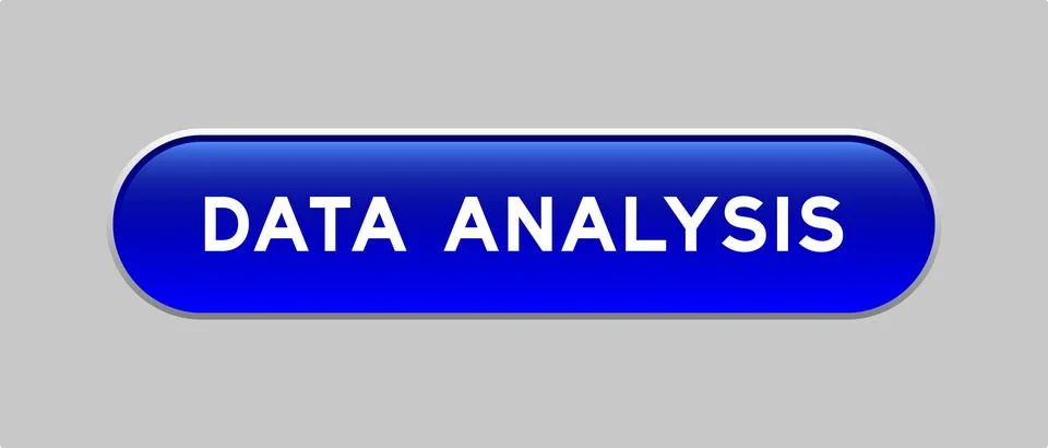 Blue color capsule shape button with word data analysiss on gray background イラスト素材