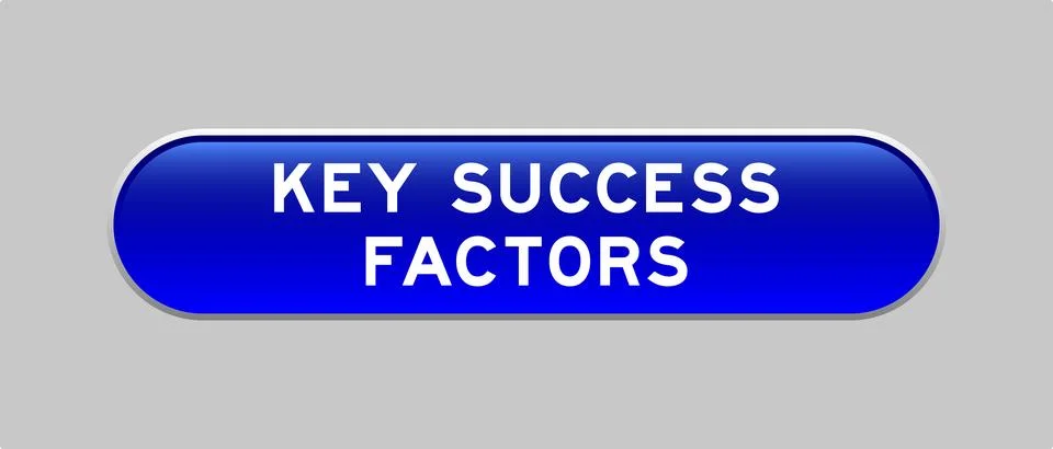 Blue color capsule shape button with word key success factor on gray backgrou Stock Illustration