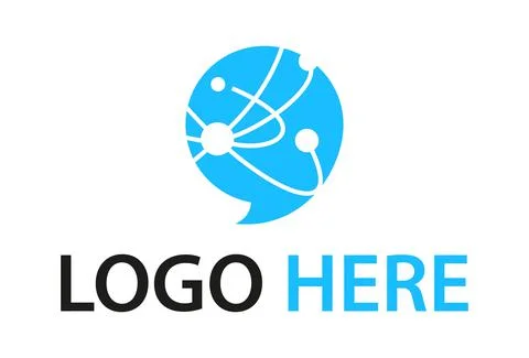 Blue Color Creative Connectivity Chat Bubble Logo Design Stock Illustration