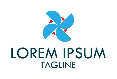 Blue Color Creative Simple propeller Logo Design Stock Illustration