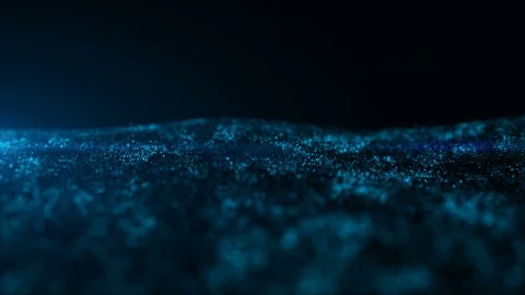 Blue Color Digital Particles Wave Abstract Motion Background Video stock 103361332