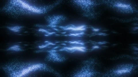 Blue color digital particles waves flow cyberspace abstract motion technology Video stock 254285047