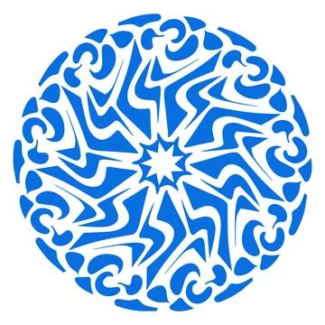Blue color ethnic mandala patern design illustration. Perfect for logos, ic.. Illustrazione stock