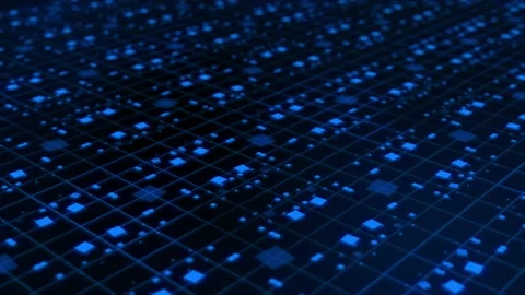 Blue color flickering squared digital abstract background Stock Footage 225252834