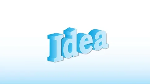 Blue color idea text with shadow on white background to explain creativity Stock Footage 288193680