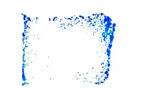 Blue color ink in square shape textured background as stamp or frame with cop Foto stock