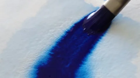 Blue color inks spreading out over wet paper background20240601 162202-edit Stock Footage 277960795