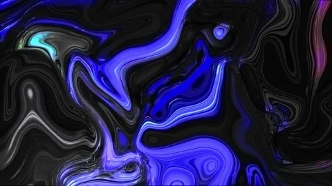 Blue color liquid texture acrylic oily animation of background motion video Stock Footage 195105318