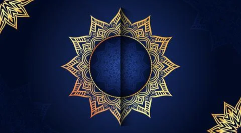Blue color mandala background design vector template Stock Illustration