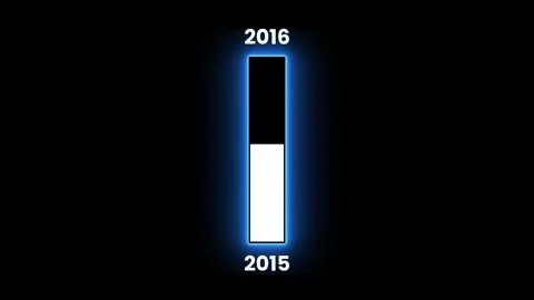 Blue color neon line loading bar from 2015 to 2016 animation Stock Footage 322922799