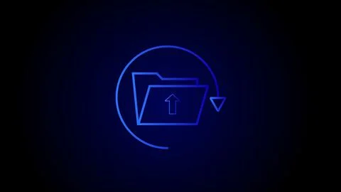 Blue color Open folder icon logotype illustration background. Stock Illustration