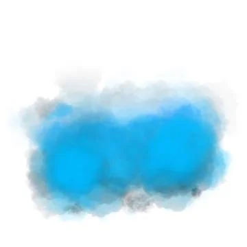 Blue Color Powder Explosion Cloud on White Background Stock Illustration