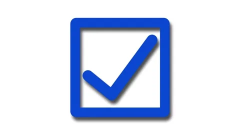 Blue color simple 3d check mark box animation with white background Stock Footage 301615965