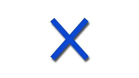 Blue color simple 3d X mark animation with white background Video stock 301615971