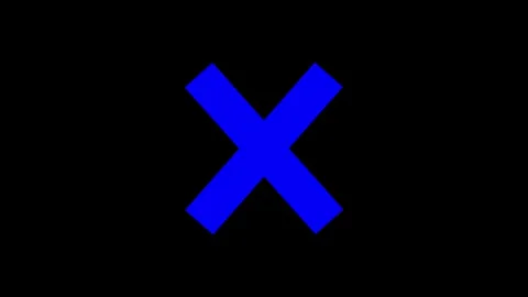 Blue color simple bolt X mark animation ... | Stock Video | Pond5