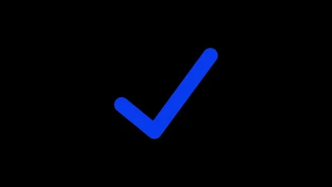 Blue color simple check mark animation with black background Vidéo 301615983