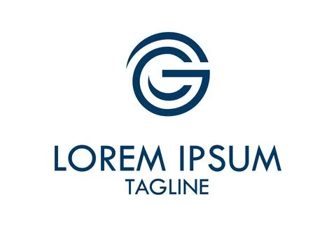 Blue Color Simple Circle Initial Letter G Logo Design	 Illustrazione stock