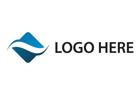 Blue Color Simple Square Wave Logo Design Stock-Illustration