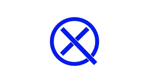 Blue color simple stroke X mark animation with white background Stock Footage 301616005