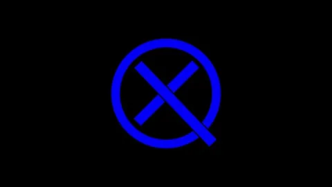 Blue color simple stroke X mark animation with black background Видео 301616009