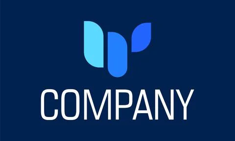 Blue Color Simple Tech Shape Square Logo Design	 Stock Illustration