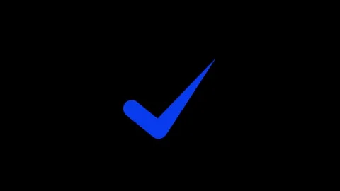 Blue color simple tick mark animation with black background Stock-Footage 301616006