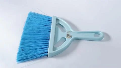 Blue Color Small Broom Stock Footage 233717004