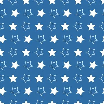 Blue color star seamless pattern, creative background Stock Illustration